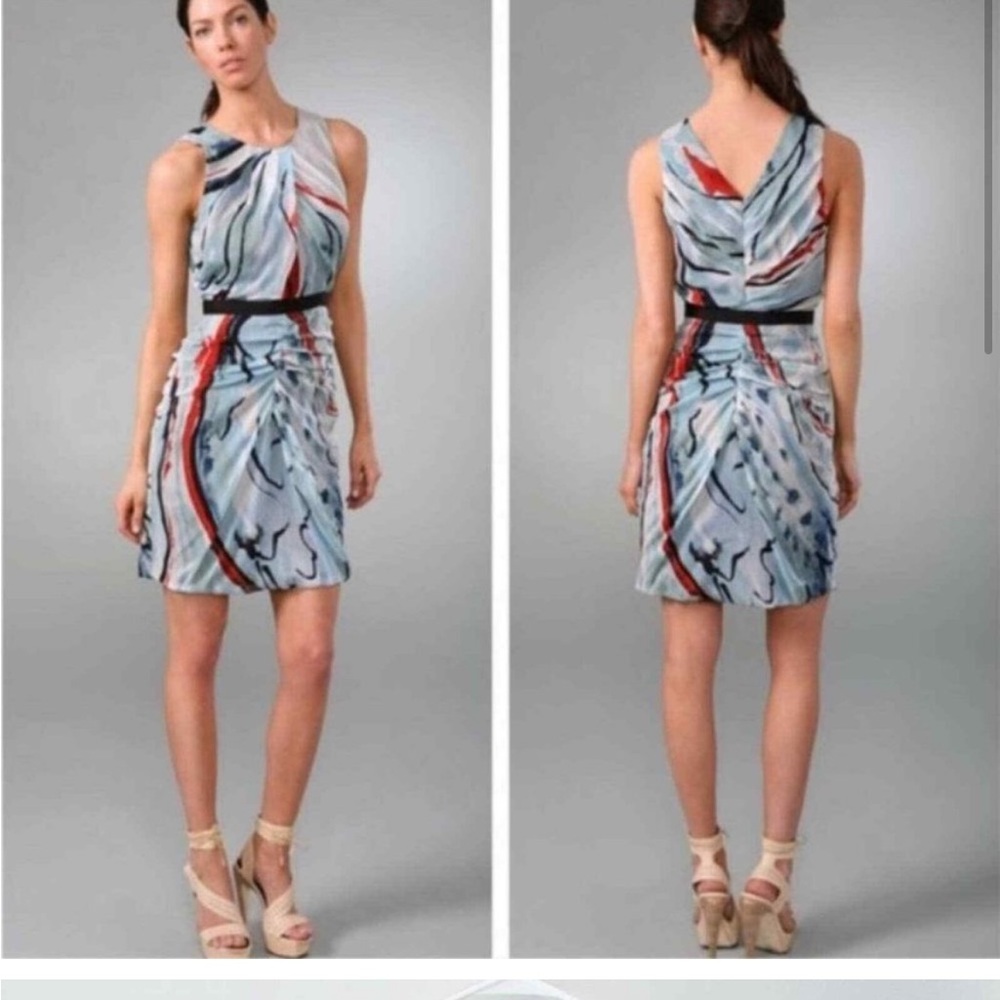 Diane Von Furstenberg Paradis Silk Chiffon Mini Dress Size 8 US - Picture 3 of 13